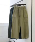 コットンリネン平織デニム　イージーワークパンツ